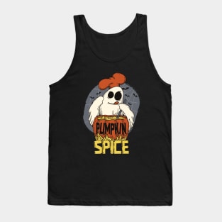 Cartoony Ghost Cooking Pumpkin Spice Tank Top